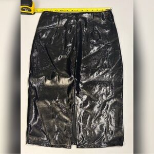 Forever 21 Shiny Black Midi Skirt